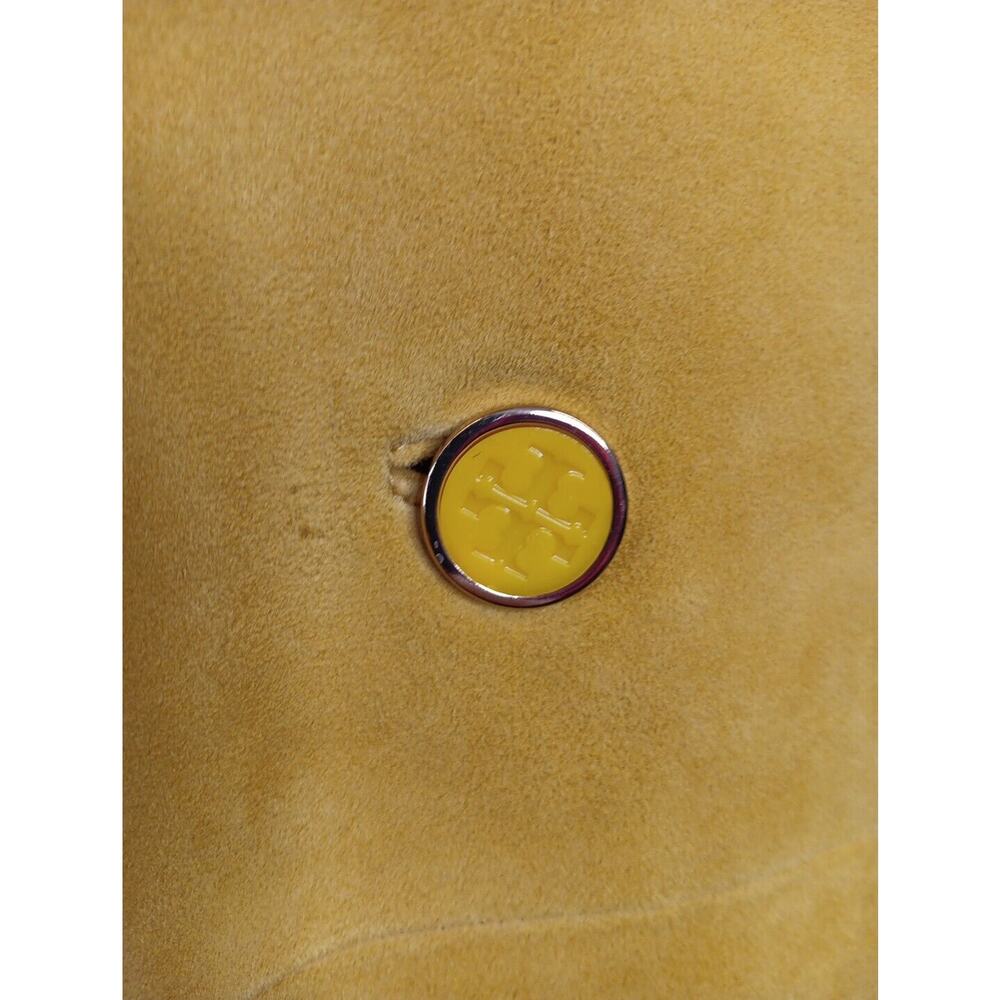 Tory Burch Buttery Soft Leather Evening Jacket Yellow Size 14 EUC - Picture 4 of 10